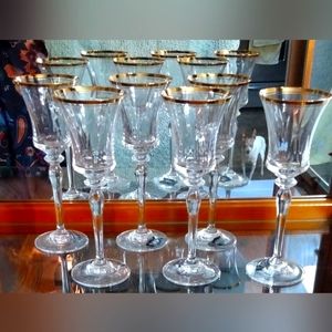 🌹Exclusive Mikasa VGC Set 6 Austrian Lead Crystal Jamestown Style Wine Goblet